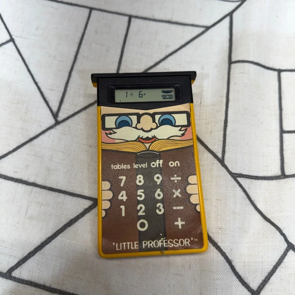 Texas Instruments Little Professor Learning Tool OS Yellow Vintage Math Toy